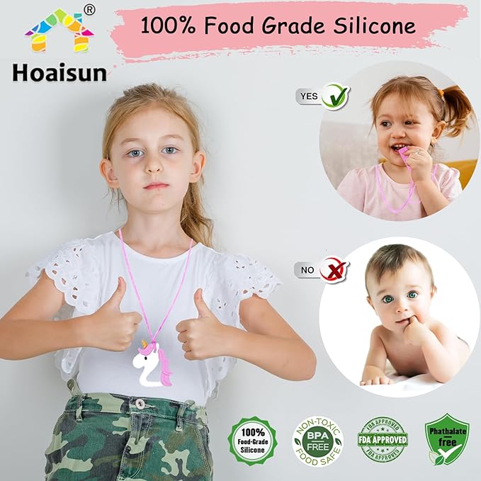 Chew Necklaces for Sensory Girls, Chewy Necklace Sensory Toys for Kids with Autism, ADHD,SPD, Chewing, Teething or Special Needs, Oral Sensory Chew Toys for Kids Adult Reduce Anxiety Fidgeting