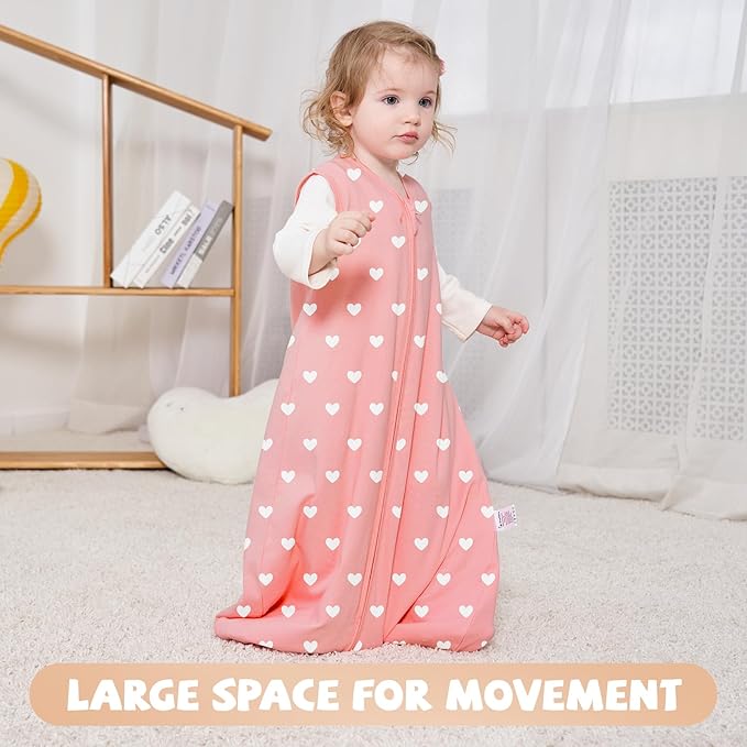 Yoofoss Baby Sleep Sack 18-24 Months Baby Wearable Blanket 100% Organic Cotton 2-Way Zipper TOG 0.5 Toddler Sleeping Sack, Lightweight (X-Large)