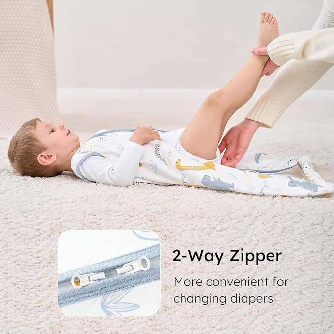 Yoofoss Baby Sleep Sack 0-6 Months Baby Wearable Blanket 100% Cotton 2-Way Zipper TOG 0.5 Toddler Sleeping Sack 3 Pack, Lightweight Sleep Sacks for Babies(Small)