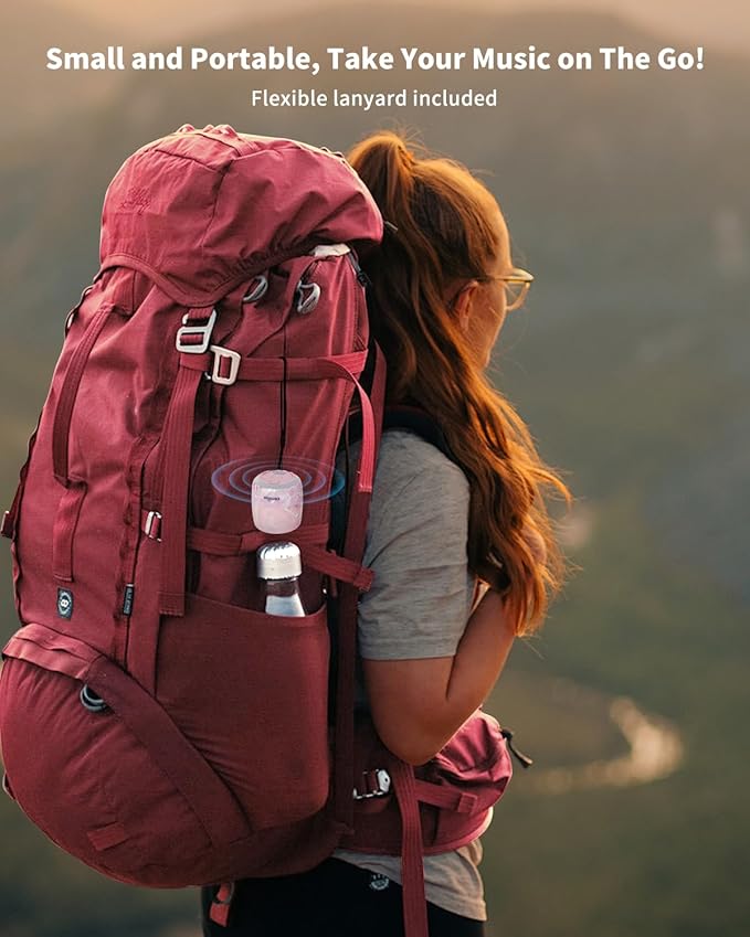 comiso Small Speaker, IPX7 Waterproof Bluetooth Speaker with Stereo Sound and Robust Bass, Mini Speakers with Hands-Free Call, Portable Speakers for Shower, Indoor & Outdoor, Gift for Men, Women