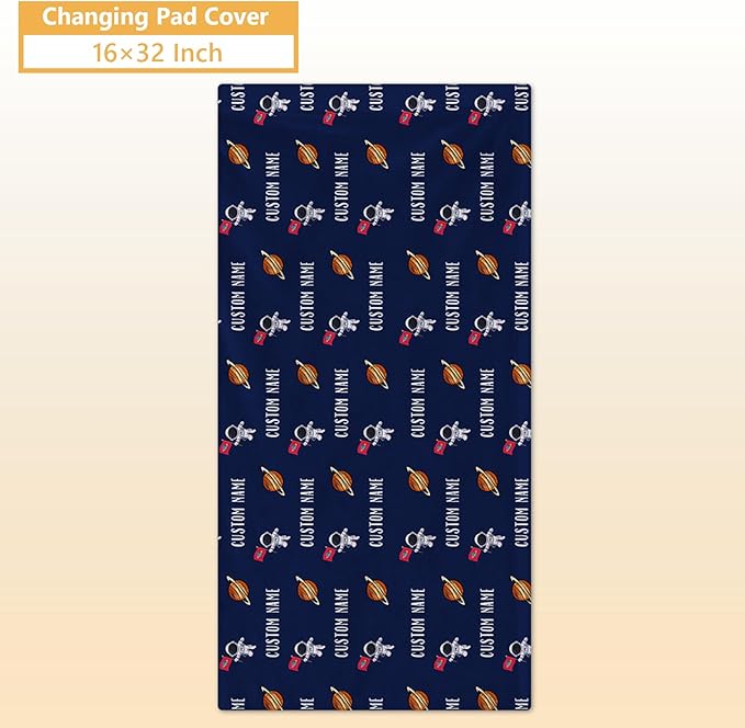 Personalized Crib Bedding Set, 5 Pcs Custom Nursery Bedding Sets with Name, Infant Bedding Set for Baby Boys, Blue Astronaut Double Layer Baby Crib Set, Babies Toddlers Kids Customized Gifts