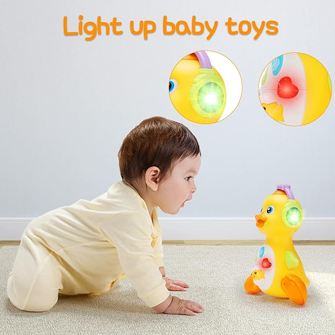 Baby Musical Duck Toy Dancing Crawling Tummy Time, Light Up Infant Toys 0-3-6 6-12 12-18 Months Gifts for 1 2 Year Old Boys Girls Baby Learning Development Toddler Toys Age 0-2
