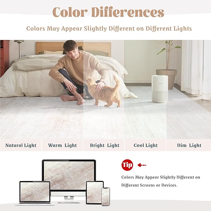 Area Rugs 6x9 Living Room: Washable Rug Modern Abstract Large Rug Soft Non Slip Neutral Rugs Stain Resistant Indoor Carpet for Bedroom Kitchen Dining Room Table Nursery Home Office Rugs(Beige,6'x9')