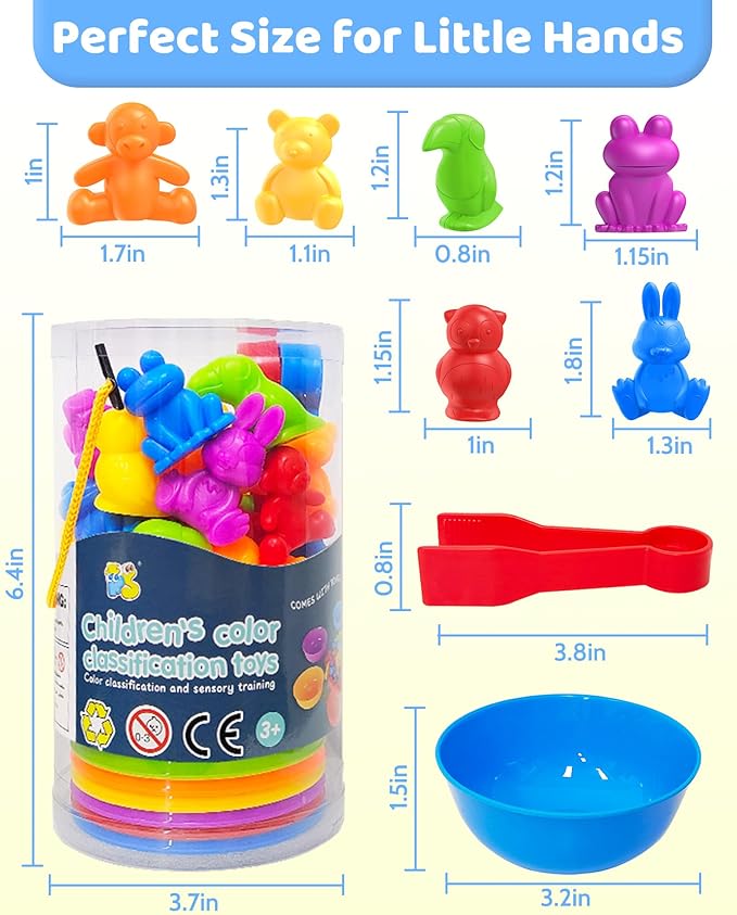 Counting Animals Montessori Toys for 3 4 5 Years Old Boys Girls, Preschool Learning Activities Kindergarten Educational Sensory Toys Gifts for Kids Toddlers Ages 3-5, 4-8