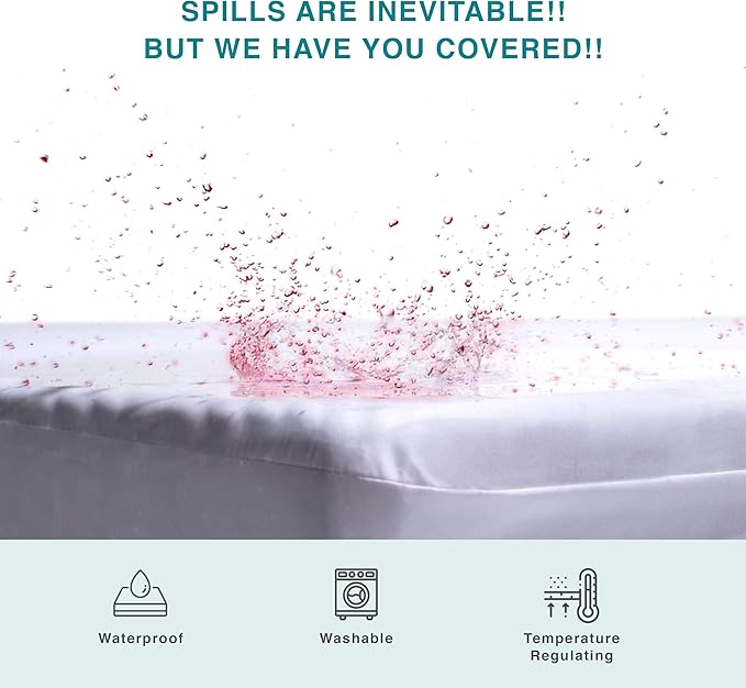 Fabdreams Organic Twin Size Waterproof Mattress Protector, 39" x 77", White, Temperature Regulating, Breathable, 100% Organic Cotton