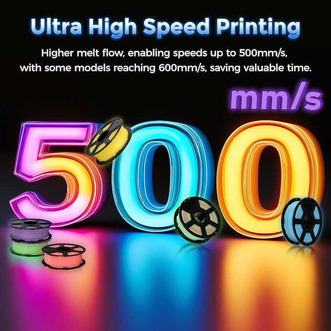 FLASHFORGE Rapid PLA Filament 1.75mm Luminous Green, 500mm/s High Speed Printing, Glow in The Dark 3D Printer Filament 1kg Spool, Dimensional Accuracy +/- 0.02mm, Brilliant, Long-Lasting Glow