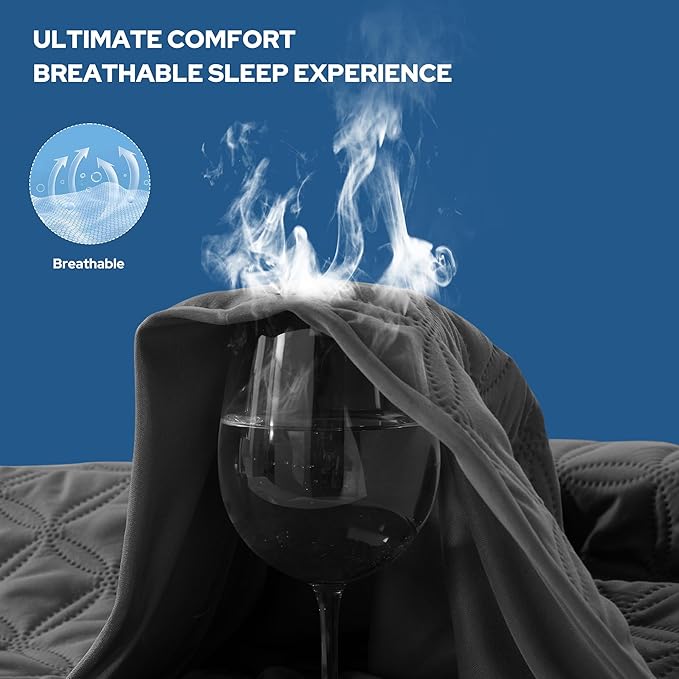 2 Pack Waterproof Mattress Protector, Twin XL Size Mattress Pad with Deep Pocket 6"-15" Depth, Soft Breathable Dirt-Proof Single Bed Mattress Cover for Bedroom, Dorm Room (Gray)