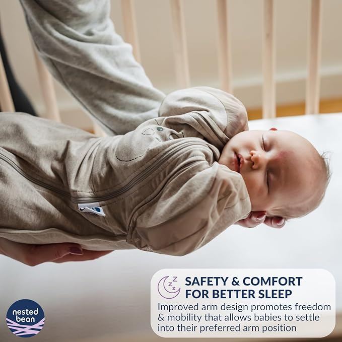 Nested Bean Air 6-in-1 Adaptable Baby Sleep Sack - Unweighted - Comfort & Safety for Natural Sleep, Preferred Arm Position Reduces Startle Reflex, Better for Baby, NB (7-13lbs) Night Sky