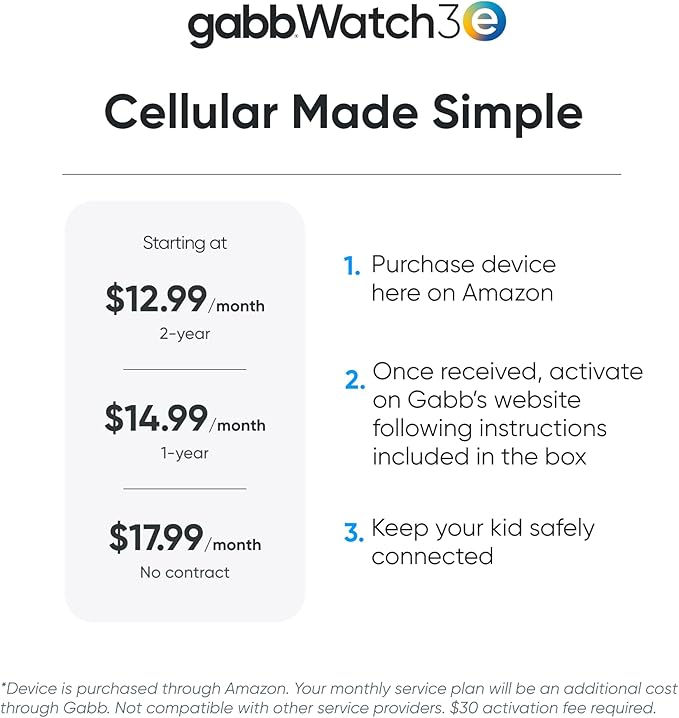 Gabb Watch 3e - Smart Watch for Kids, GPS Tracker, No Social Media or Internet, Fees Required (Dark Gray)