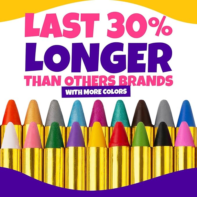 Face Paint Crayons for Kids, Blue Squid 84pcs XL Face & Body Painting Makeup Crayons, Safe for Sensitive Skin, Metallic & Classic Colors, Birthdays & Halloween Makeup Sticks - (2 x 42 Color Sets)