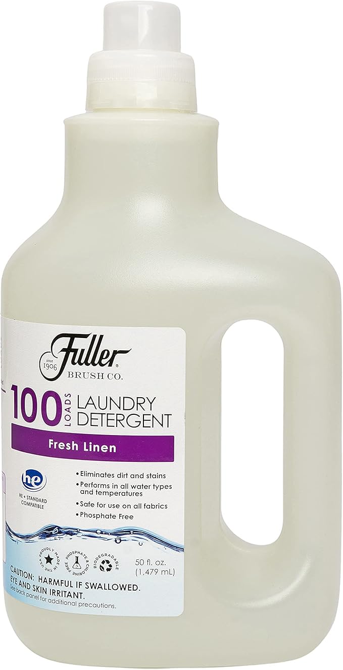 Fuller Brush 100 Laundry Detergent - Fresh Linen Scent, Skin & Color Safe Fabric Cleaner For Washing Infant/Baby Clothes, Sheets & Delicate Cloth (Pack of 2)