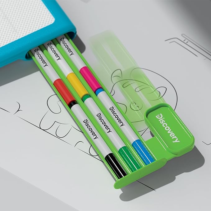 Discovery™ Glow Tracing Light-Up Art Tablet – Includes 10 Templates, 10 Blank Sheets, 6 Washable Markers| Writing Drawing Tablet for Kids| Craft Kit for Boys Girls| Doodle Board Drawing Pad Toy Gift