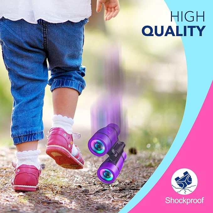 Girls Toys Age 3-7: LET'S GO! Compact Bird Watching Binoculars for Kids Ages 3 4 5 6 7 Year Old Girl Boy Gifts Idea Outside Travel Educational Toy for Kid Preschool Toddler Easter Stuffers