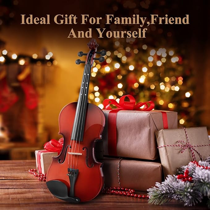 Eastar 1/2 Violin Set for Beginners, Half Size Fiddle with Hard Case, Rosin, Shoulder Rest, Bow, and Extra Strings (Imprinted Finger Guide on Fingerboard), EVA-2