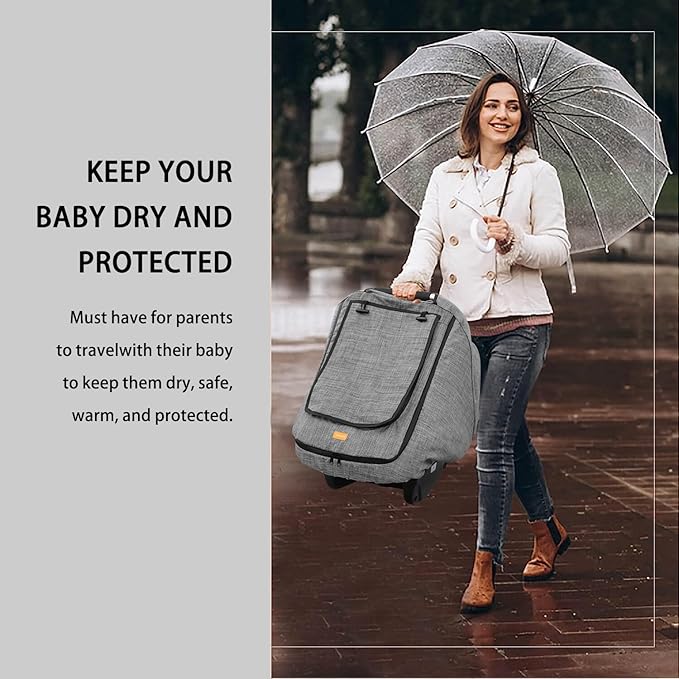 Waterproof Baby Car Seat Cover，Cold Weather Carseat Cover for Babies,Infant Car Seat Cover Canopy for Boy Girls,Windproof Car Seat Canopy for Boys & Girls, Keeps Babies Warm and Cozy