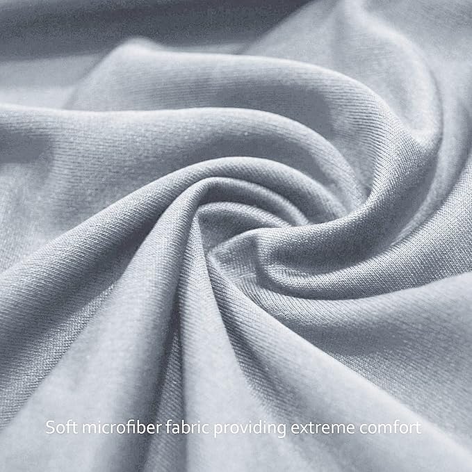 4-Pack Fitted Pack and Play Sheets for Boys and Girls - Breathable, Soft Microfiber Baby Sheets in Grey and Navy