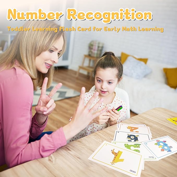 Learning Toys 3-5, Educational Toys with Number Flash Card for 3+ Year Old, Montessori Number Math Manipulatives, Preschool Kindergarten School Supplies, Birthday Gifts for 3 4 5 6 yr Old Kids