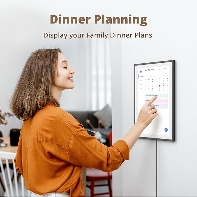 Dragon Touch 15.6" Digital Calendar Chore Chart – 1080P Full HD Interactive Touchscreen, Smart Family Planner, Hearth Display Digital Calendar Wall & Desk Mountable for Seamless Scheduling Black