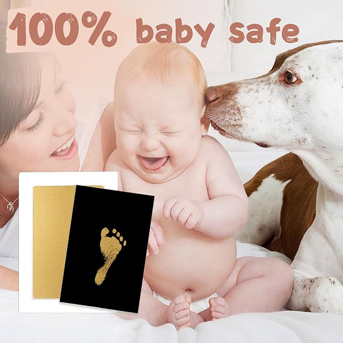 Inkless Baby Hand and Footprint Kit,Clean-Touch Ink Pad Kit,Safe No Mess Printing Infant Hand Foot Stamp,4 Pack Newborn Inkless Print Pads Best Keepsake or Gifts for Family