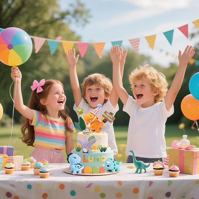 20pcs Dinosaur Cake Topper Set with Dinosaur Eggs - Reusable Dinosaur Cake Decorations，Dinosaur Birthday Decorations for Boys & Girls (Dinosaur Cupcake Toppers, Happy Birthday Cake Accessories)