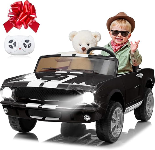 24V 2 Seater Ride on Toys, Licensed Shelby Cobra Kids Power Car Wheeler Ride On Toy w/ 2WD/4WD Switchable, Remote Control, 19" Spacious Seat, 4 Spring Suspension, Music, Bluetooth