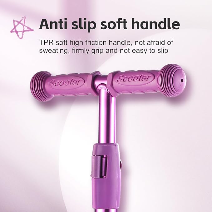 3 Wheel Scooter for Kids Ages 6-12,Kids Scooter with Light Up Wheels, Sturdy Deck Design, and 4 Height Adjustable Suitable for Kid Ages 3-12