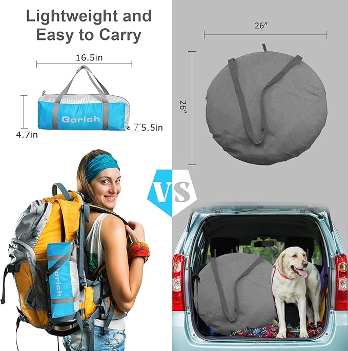 Gorich Beach Tent Sun Shelter for 3/4-5/6-7/8-10 Person with UPF 50＋ UV Protection, Lightweight & Easy Setup Beach Shade Canopy, Portable Beach Shade Tent Beach Cabana