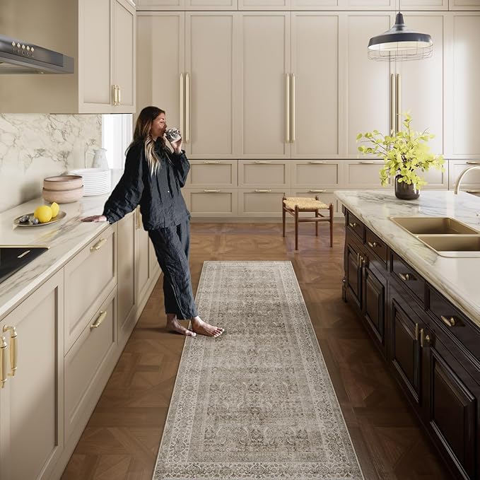 Washable Runners for Hallways Kitchen Rug: 2'x6' Runner Rugs Stain Resistant Non Slip Low Pile Soft Carpet Runners for Hallways Bedroom Entryway Indoor Beside Bathroom Laundry Room