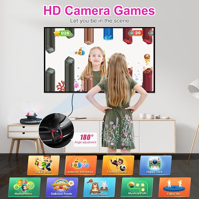 FWFX Dance Mat for Kids & Adults, Wireless Electronic Music Dancing Game for TV, 2-Player Video Game, Active Indoor Games for Family Parties & Basement Fun - Birthday for Boys, Girls