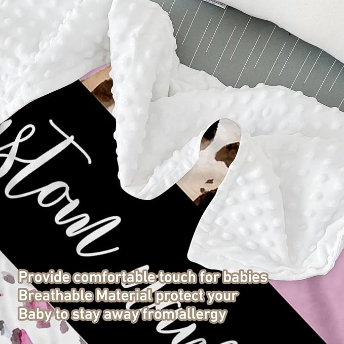 Custom Name Crib Bedding Set - Pink Leopard Theme, Personalized Nursery Bedding 3-Piece Set– Soft Blanket, Fitted Sheet, Changing Pad Cover – for Newborns Girls Nursery Gifts