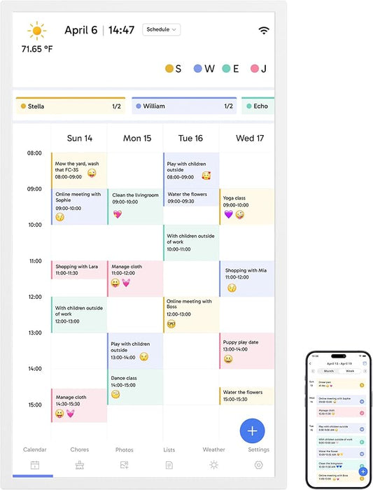 Dragon Touch 32" Digital Calendar Chore Chart – 1080P Full HD Interactive Touchscreen, Smart Family Planner, Hearth Display Digital Calendar Wall & Desk Mountable for Seamless Scheduling
