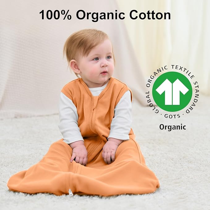 Yoofoss Baby Sleep Sack 12-18 Months Baby Wearable Blanket 100% Cotton 2-Way Zipper TOG 0.5 Toddler Sleeping Sack 3 Pack, Lightweight Sleep Sacks for Babies(Large)