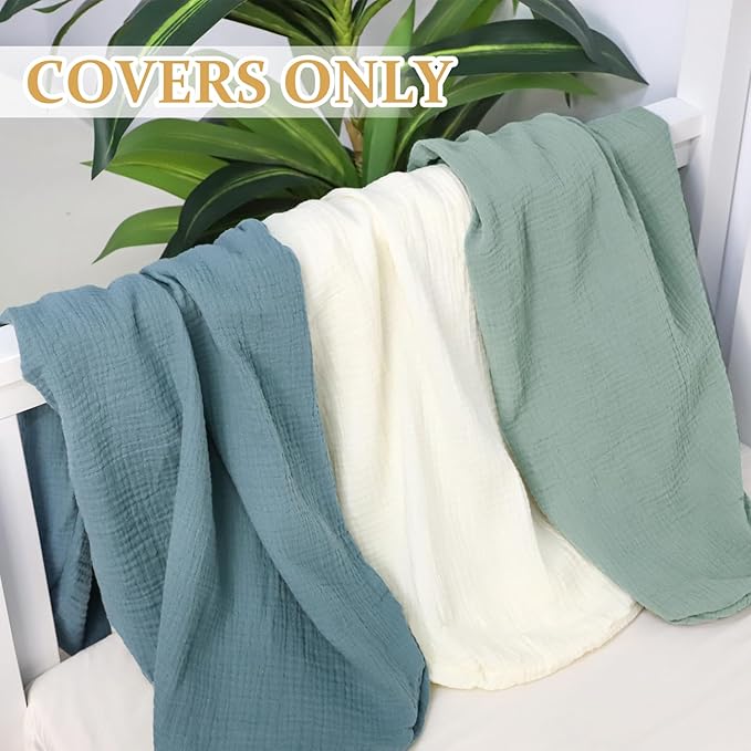 Hooyax Muslin Baby Lounger Cover, 100% Cotton Durable Newborn Lounger Cover, Soft and Breathable Infant Lounger Cover for Boys Girls, Covers Only (Yellow)