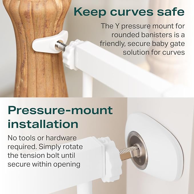 Cumbor 36" Extra Tall Baby Gate for Dogs and Kids with Wide 2-Way Door, 29.7"- 46" Width, and Auto Close Personal Safety for Babies and Pets, Fits Doorways, Stairs, and Entryways, White