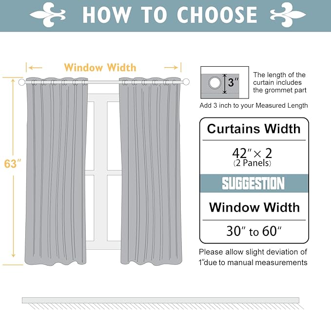 ChrisDowa 100% Blackout Curtains 63 inch Long for Bedroom with Black Liner, 2 Thick Layers Total Blackout Thermal Insulated Grommet Window Curtains 2 Panels Set (Light Beige, 42 x 63 Inch)