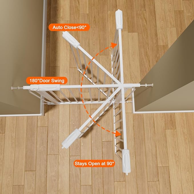 HOOEN Extra Wide Baby Gates 67-71.5 Inch Child Safety Gates for Stairs Doorways Hallway Indoor Pressure Mounted Walk Through Gate for Kids or Pets