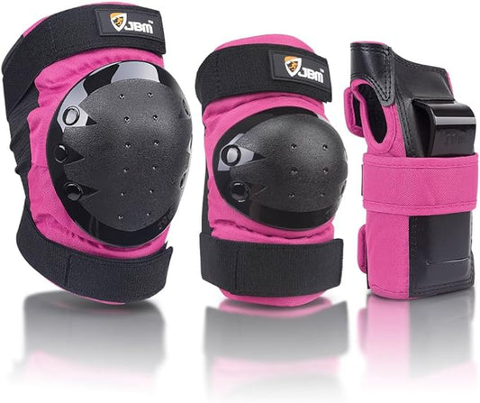 JBM Adult & Kids Knee Pads Elbow Pads and Wrist Guards for Inline Skating, Roller Skating, Skateboarding, Scootering