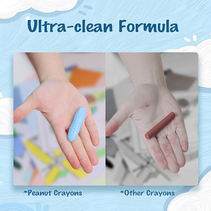 YPLUS Coloring Set for Kids with 24 Crayons 3 Coloring Books, Toddler Painting Kit Peanut Crayon Drawing Books, Washbale Non Toxic Art Craft Supplies for 1-3, 2-4, 4-6