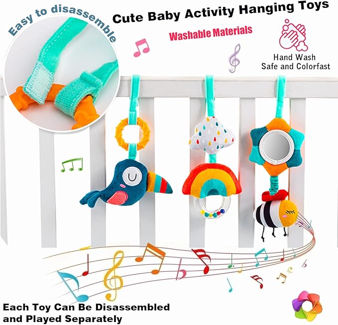 Pau1Hami1ton Baby Stroller Arch Toys, Car Seat Toys,Bouncer Toy Bar/Mobile for Bassinet,Adjustable Baby Hanging Toys Fit for Crib Bed,Stroller,Car Seat.S-19(Bee)