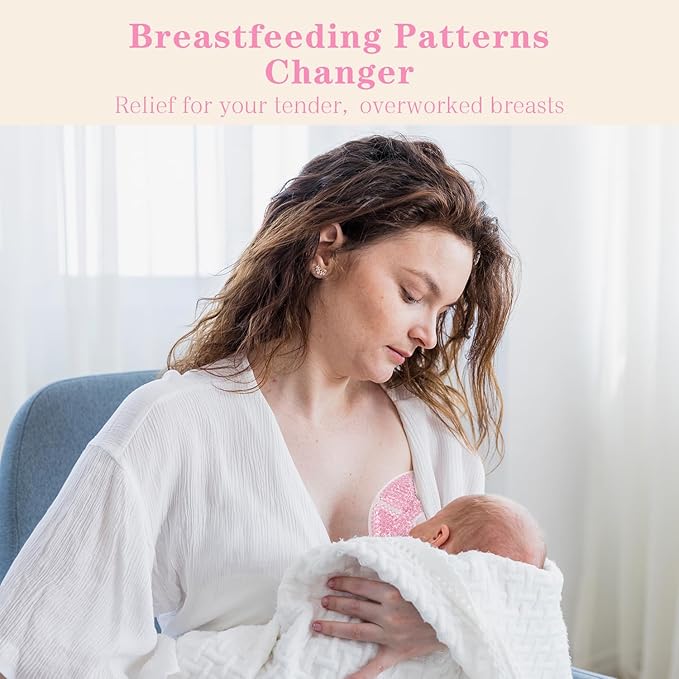Hot/Cold Breast Gel Bead Ice Packs Breast Cooling/Heat Pads Relief for Breastfeeding, Nursing Pain, Mastitis, Engorgement, Swelling, Plugged Ducts | Boost Milk Let-Down & Production,2 Pack (Pink)
