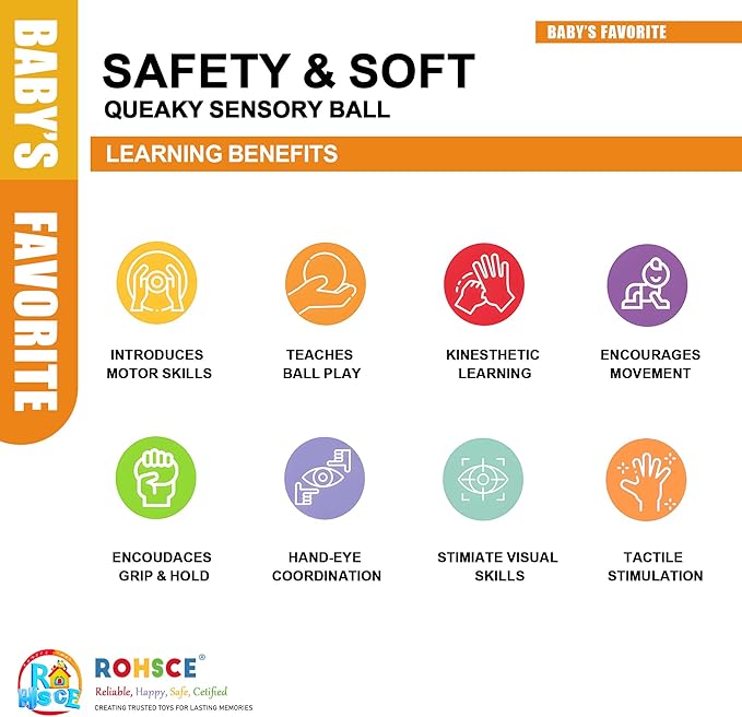 Baby Sensory Balls, Montessori Toys Soft Baby Balls 6 to 12 Months Textured Geometric Shapes for Babies' Sensory Development, Multicolor Bath Gifts Spiky Squeeze Ball for Infant Kids