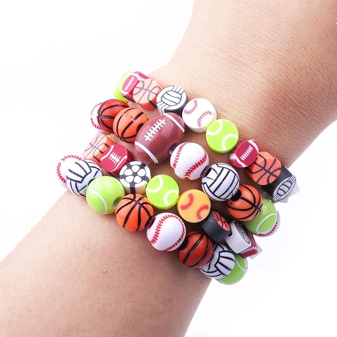 1600PCS Baseball Sports Ball Polymer Clay Beads Charms for Friendship Bracelets Making Kit Cute Fun Beads DIY Arts Crafts Birthday Gifts for Kids Girls Baseball Bead