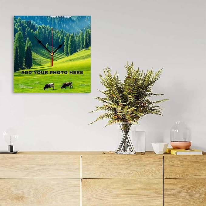 Generic Custom Wall Clock Personalized Wall Photo Customized Round Clock for Birthday Wedding Present Wedding Friend Family Lover, 12inch-30cm