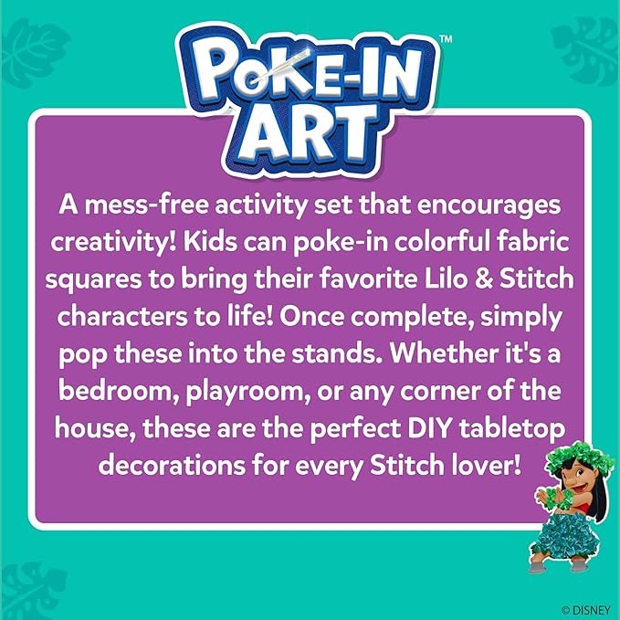 Skillmatics Poke-in Art - Lilo & Stitch Characters, Mess-Free Fun for Kids, DIY Wood Craft Kits, Creative Activity, Gifts for Girls & Boys Ages 4, 5, 6, 7, 8, 9