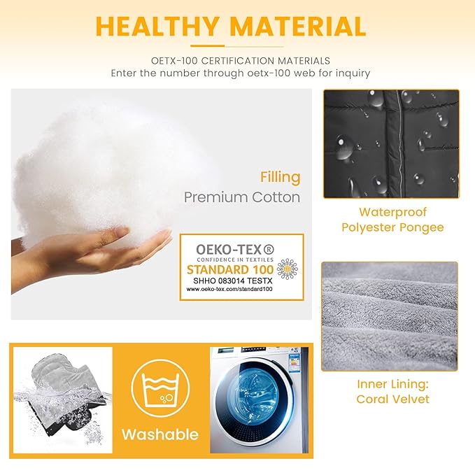 Orzbow Warm Bunting Bag Universal, Stroller Sleeping Bag Cold Weather, Waterproof Toddler Footmuff (Black, Large)