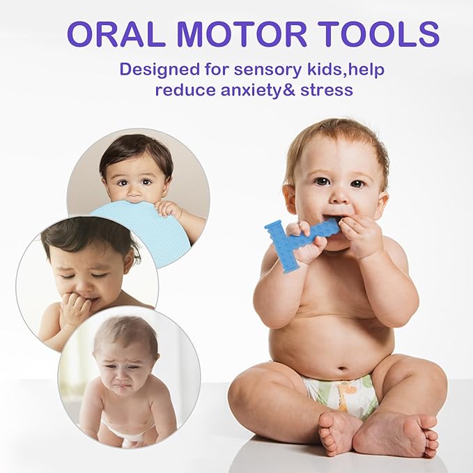 ERKOON Sensory Chew Toys for Autistic Children, 4pcs Teething Chewy Tubes Oral Motor Toys for Chewies with Special Needs, Autism Children Teether Straw BPA Without Refrigerator & Dishwasher Safe