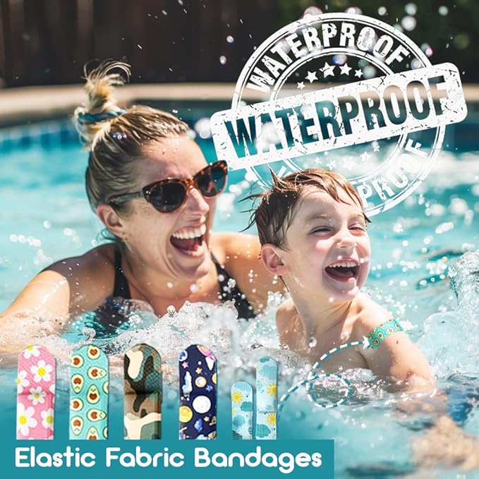 EVERLIT Mini Rescue Pack | 105 Medical Essentials Organized in Portable Storage Bag | Pocket Size Kids First Aid Kit with D Ring | Small Family-Friendly Travel Medical Kit (Splatter)