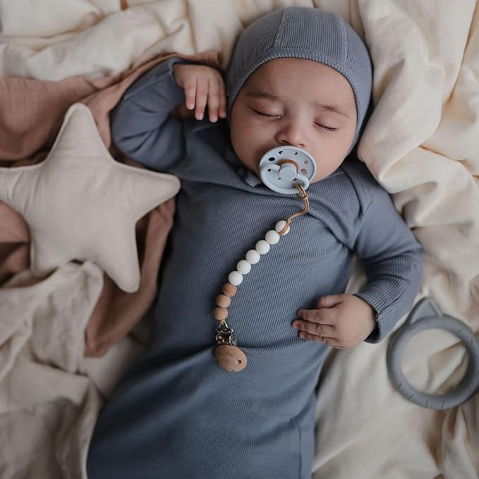 FRIGG Natural Rubber Baby Pacifier 6-Pack Endless Sea | Made in Denmark | BPA-Free (6-18 Months)