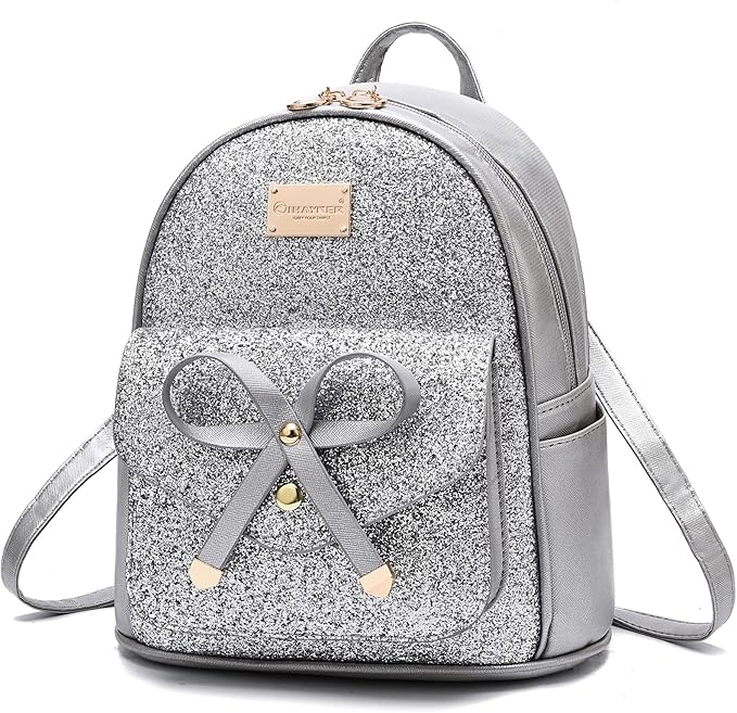 I IHAYNER Girls Bowknot Cute Leather Backpack Mini Backpack Purse for Women