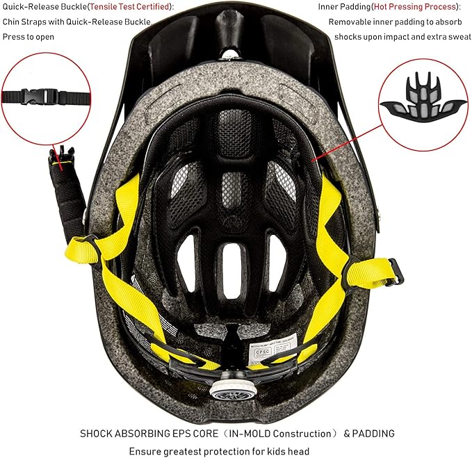 Kids Bike Helmet, SIFVO Kids Helmet 8+ Boys and Girls Bike Helmet with Cool Visor, Bike Helmets for Kids, Youth Bike Helmet Kids Mountain Bike Helmet Lightweight and Sturdy【55-58cm】